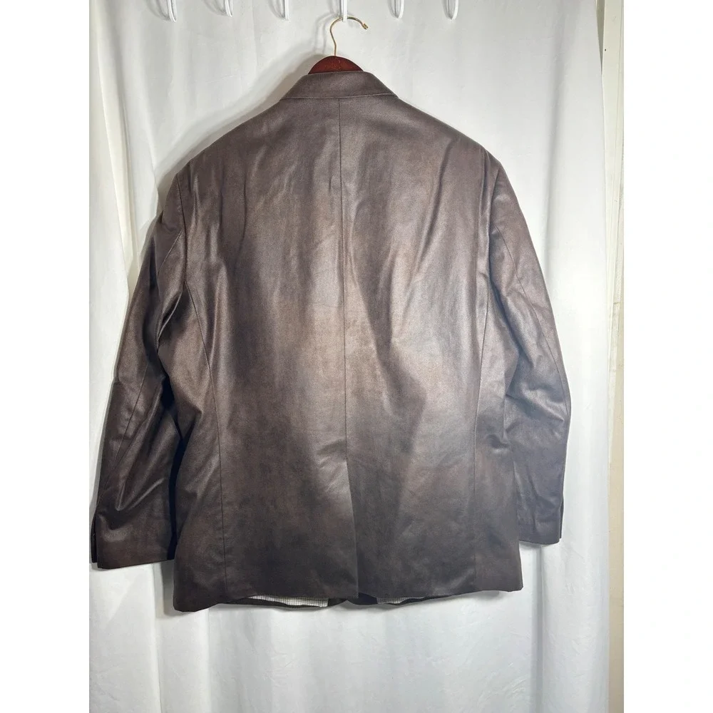 LAUREN Ralph Lauren Men's 50R Brown Faux Leather‎ Sport Coat Blazer Jacket